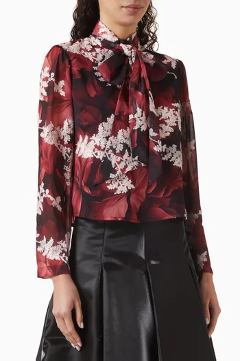 Printed Scarf Blouse