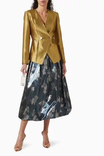 Lami-flower High-waisted Mdi Skirt