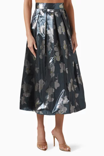 Lami-flower High-waisted Mdi Skirt