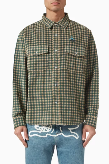 Printed Check Shirt in Cotton
