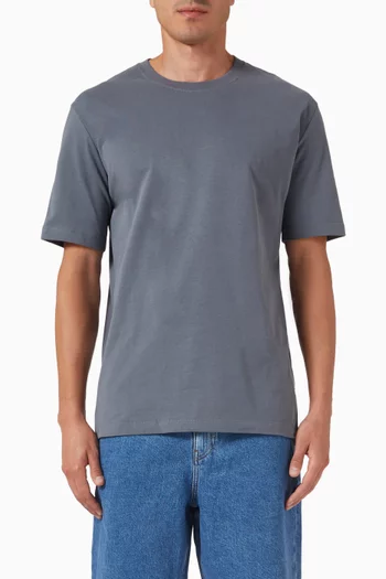 Crewneck T-shirt in Peached-cotton