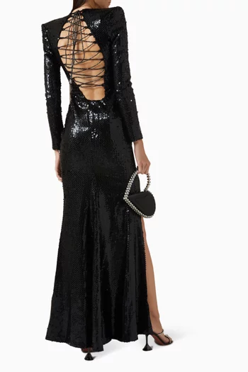 The Breaks Sequin-embellished Gown in Velvet