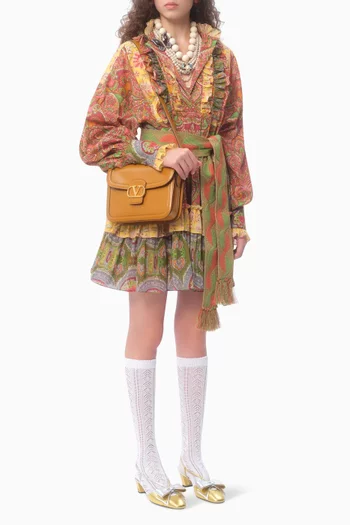 Mini Dress in Voyage Imaginaire Cashmere Muslin