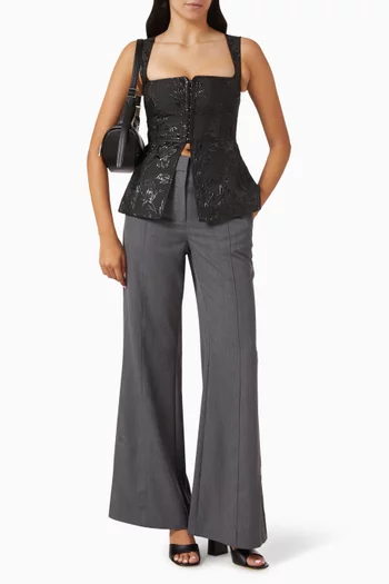 Delfina Top in Woven Jacquard