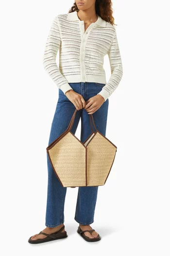 Unisex Open Collared Cardigan in Cotton-knit