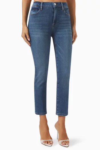 High-rise Straight-leg Jeans in Denim