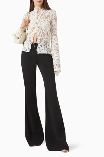Sally Flare-sleeve Blouse in Lace