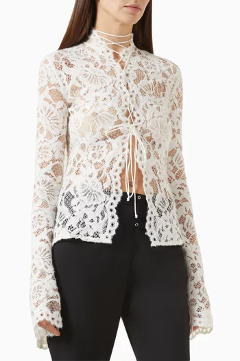 Sally Flare-sleeve Blouse in Lace