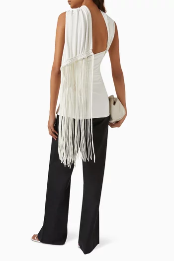 بلوزة لاون بظهر مكشوف مزيج رايون