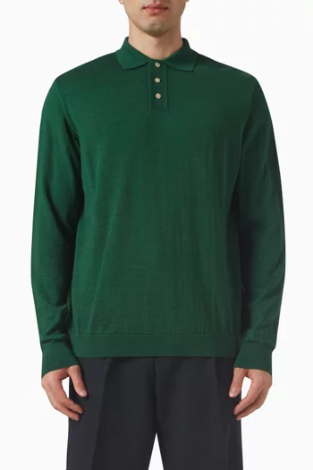 Base Polo Sweater in Merino Wool-blend