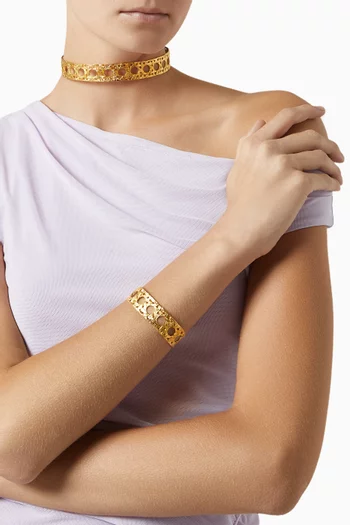 Khaizaran Cuff in 22kt Gold-plated Brass