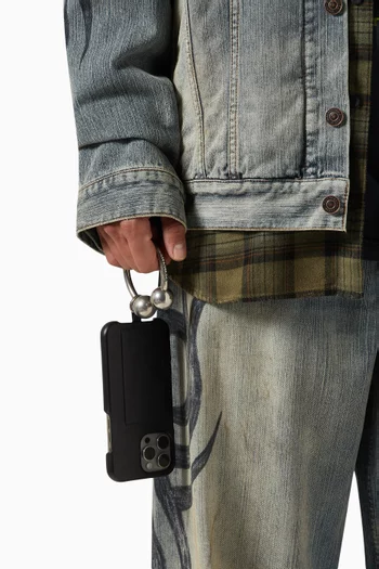 جراب آيفون 16 برو ماكس مزين بحلقة جلد