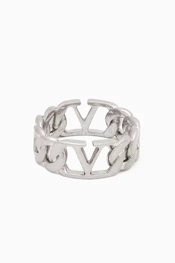 VLOGO Signature Ring in Metal