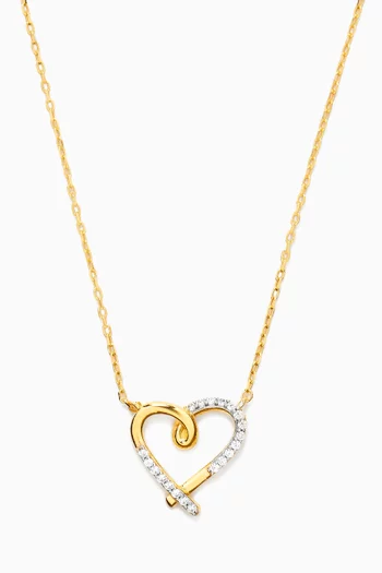 Heart Embellished Necklace in 24kt Gold-plated Sterling Silver