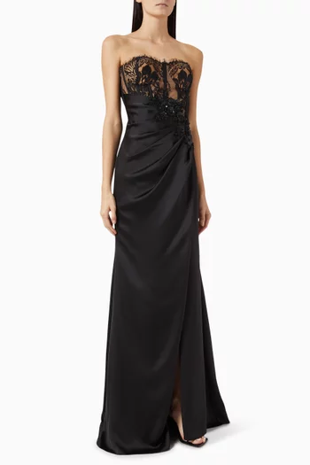 Freida Gown in Lace & Satin