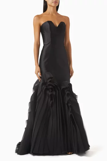 Tasha Frill Gown in Taffeta