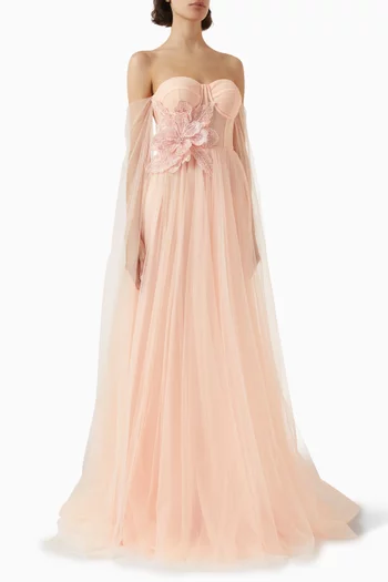 Alessia Off-shoulder Gown in Tulle