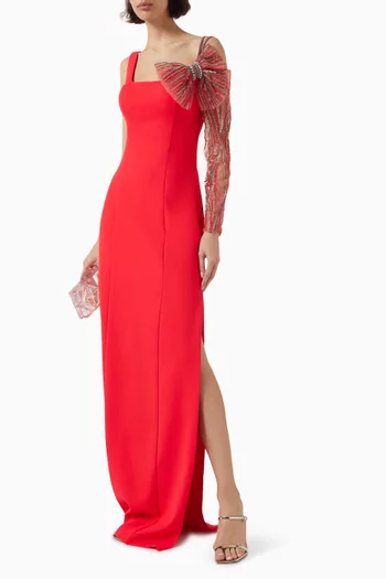Anjela Embellished Gown in Crepe
