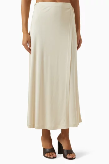 Fluid Wrap Skirt in Viscose