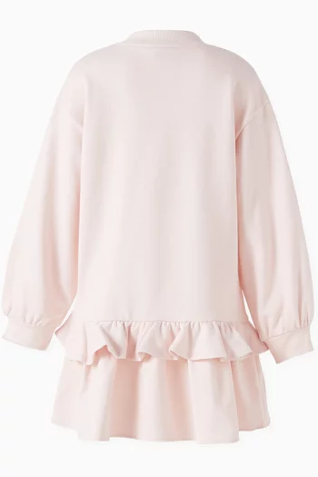 FF Bow Sweatshirt Dress in Cotton-fleece