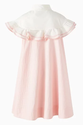 Lace Bib Flared Dress in Cotton