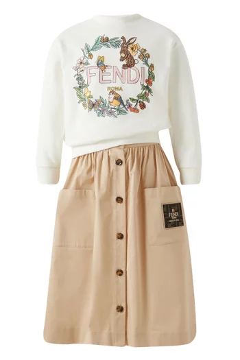 Logo Skirt in Cotton