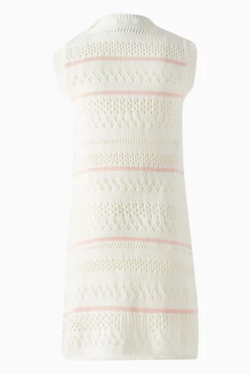 Striped Crochet Dress in Cotton