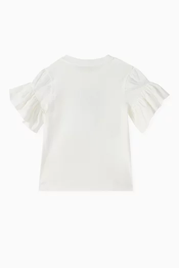 Squirrel Logo Ruffled T-shirt in Cotton