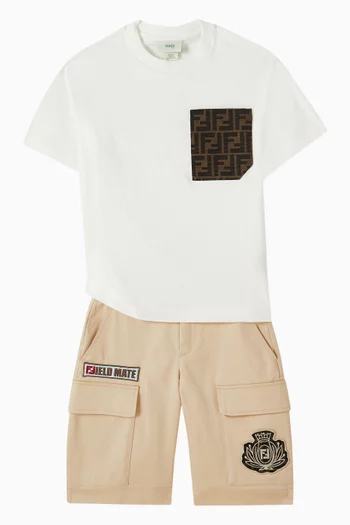 Logo-patch Bermuda Shorts in Gabardine