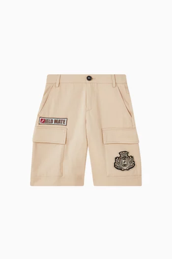 Logo-patch Bermuda Shorts in Gabardine