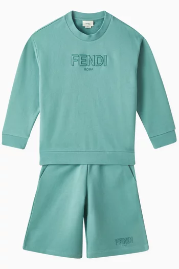 Logo-embroidered Shorts in Cotton