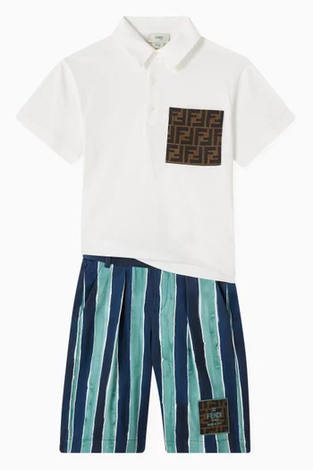 تي شيرت بولو برقعة بشعار الماركة قطن