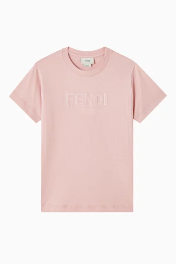 Logo-embroidered T-shirt in Cotton