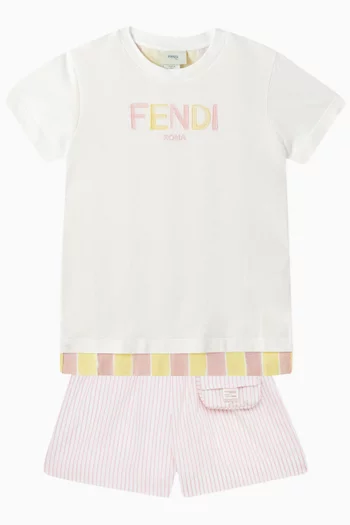 Stripe Logo T-shirt in Cotton