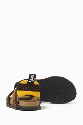 FF Logo Sandals in Jacquard