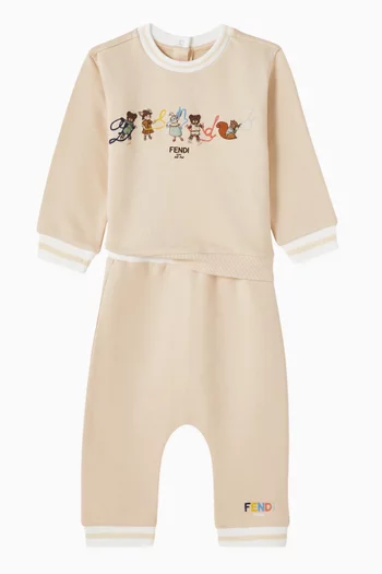 Logo-embroidered Sweatpants in Cotton-fleece
