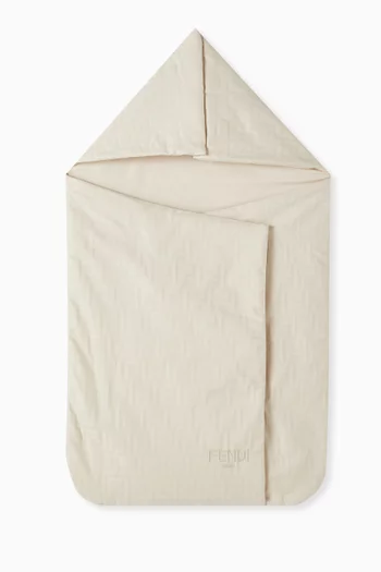 Logo Sleeping Bag in Cotton Jacquard