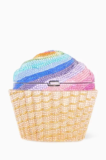 Rainbow Cupcake Crystal-embellished Clutch Bag