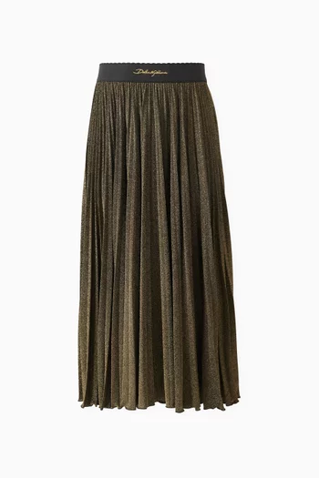 تنورة متوسطة الطول بتطريز شعار الماركة لوركس