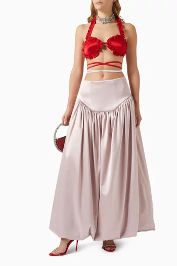 Marie Maxi Skirt in Satin