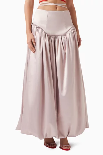 Marie Maxi Skirt in Satin