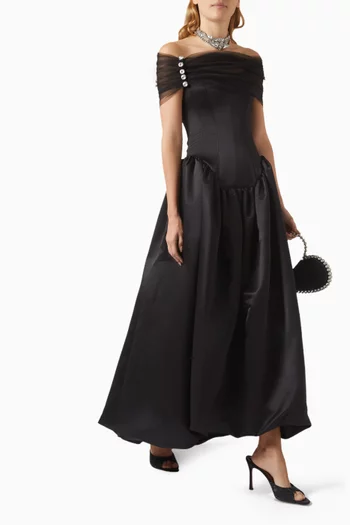 Victoria Maxi Dress in Satin