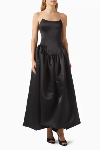 Victoria Maxi Dress in Satin