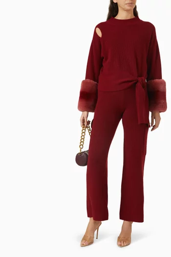 Tie Detail Cuff Sweater in Wool-cashmere