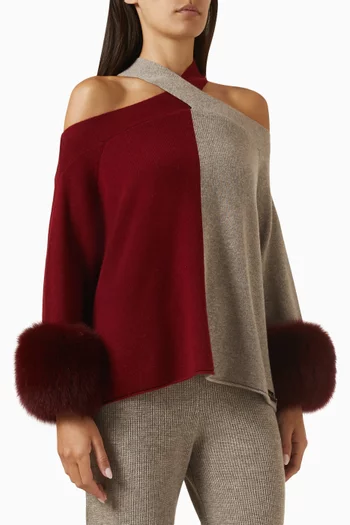 Criss-cross Faux Fur Sweater