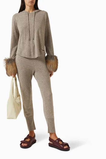 Fox Cuff Hoodie in Knit
