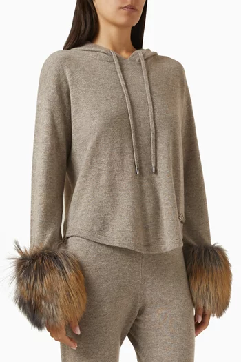 Fox Cuff Hoodie in Knit