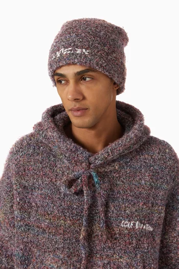 Logo-stitch Beanie in Boucle
