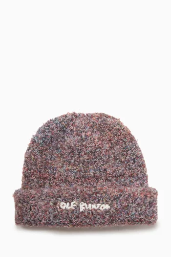 Logo-stitch Beanie in Boucle