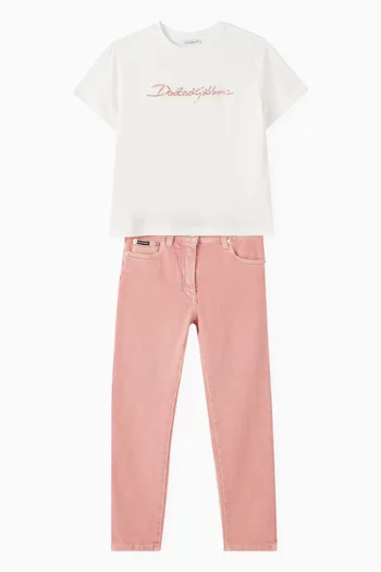 Logo-plaque Jeans in Cotton-denim